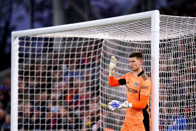 Leeds United goalkeeper Illan Meslier during the Premier League match at Selhurst Park, London. Picture date: Monday April 25, 2022