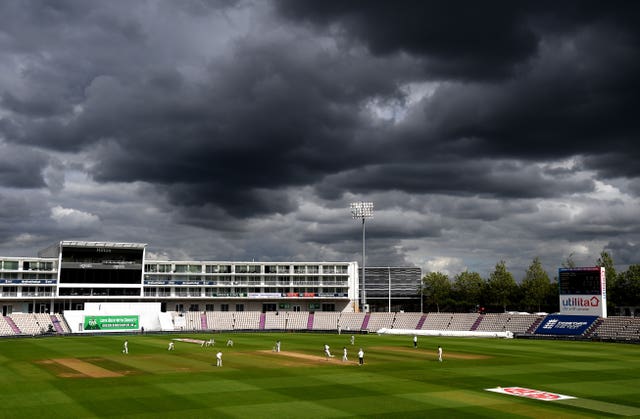 Clouds surrounded the Ageas Bowl