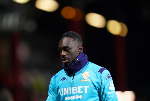 Augustin warming up ahead of a Leeds match (John Walton/PA).