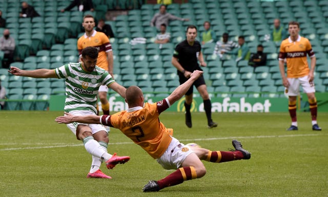 Albian Ajeti scores against Motherwell 