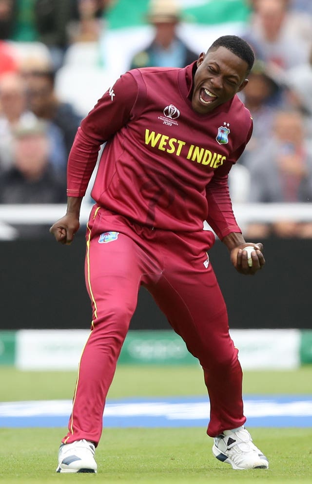 Sheldon Cottrell claimed the first wicket