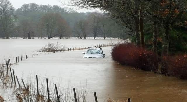 A submerged car at the River Isla near Meikleour in Perthshire in 2016