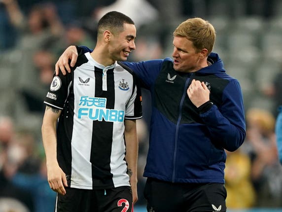 Miguel Almiron and Eddie Howe
