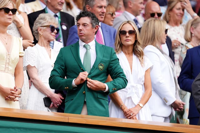 Rory McIlroy and his wife Erica Stoll in the royal box