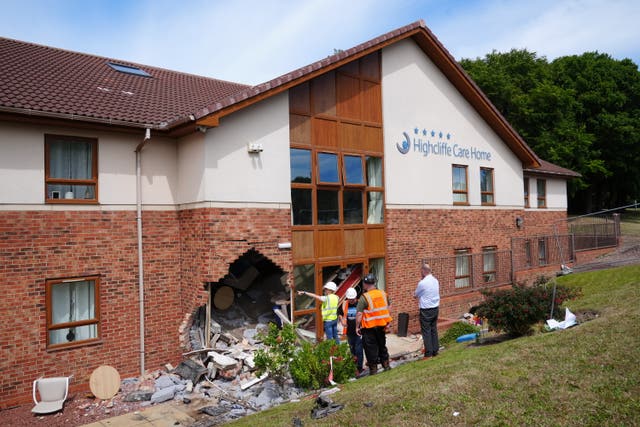The scene outside Highcliffe Care Home in Witherwack, Sunderland