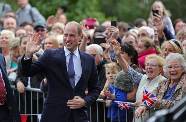 William meets the crowds in Mary Stevens Park, Stourbridge