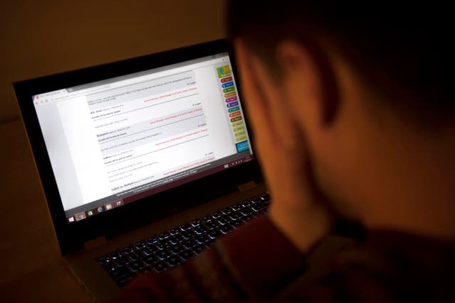 Person shocked at computer