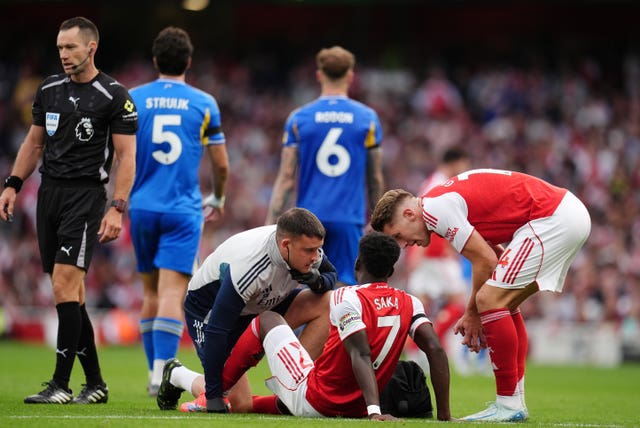 Saka receives treatment