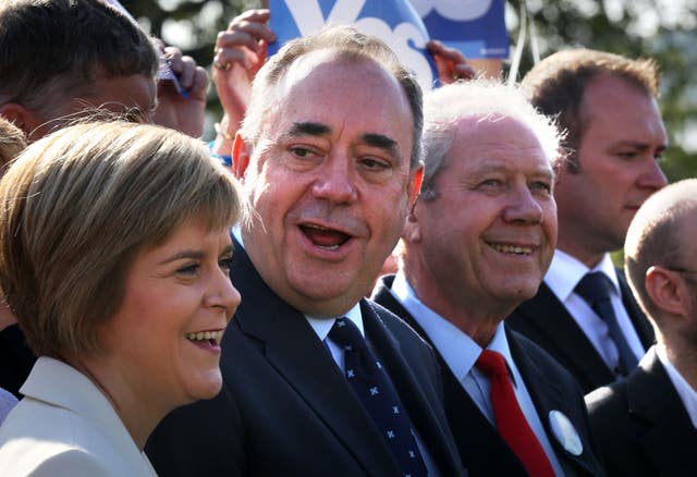 Nicola Sturgeon, Alex Salmond and Jim Sillars at an independence rally
