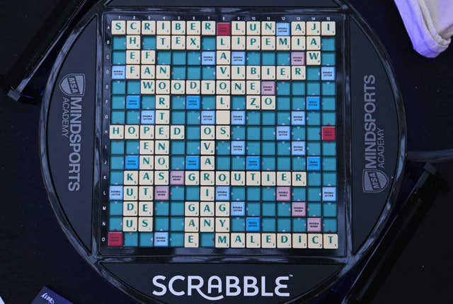 A Scrabble board