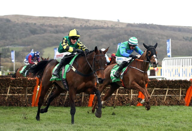 Ronald Pump (right) only found Lisnagar Oscar too good at Cheltenham in March