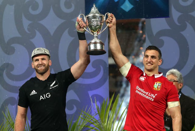 Kieran Read, left, captained New Zealand against the Lions in 2017 
