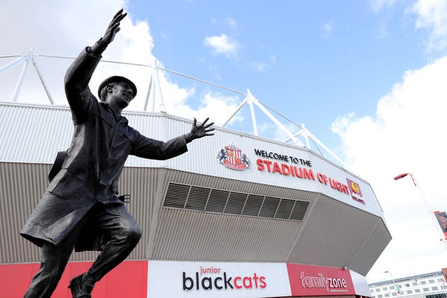 The Bob Stokoe statue outside the Stadium of Light