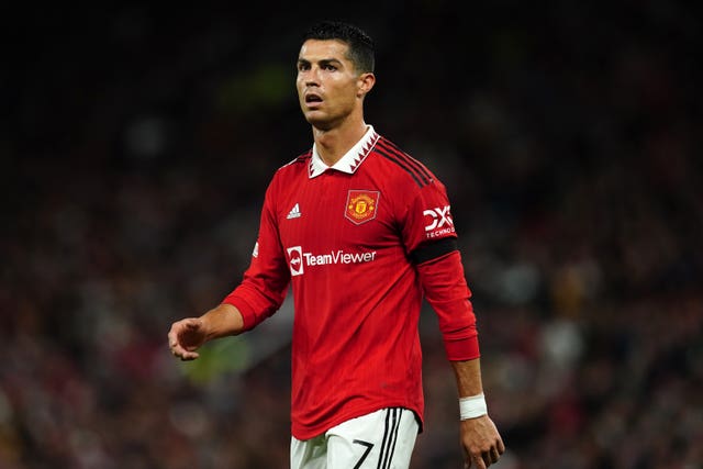 Manchester United’s Cristiano Ronaldo during the UEFA Europa League Group E match at Old Trafford against Real Sociedad in September 2022