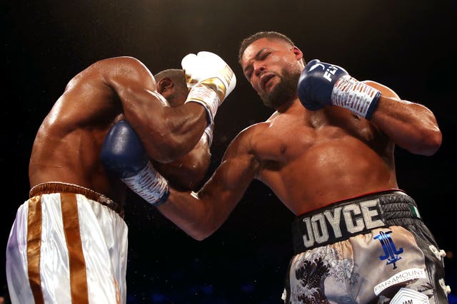 Joyce, right, has won all 12 of his professional contests (Nick Potts/PA)