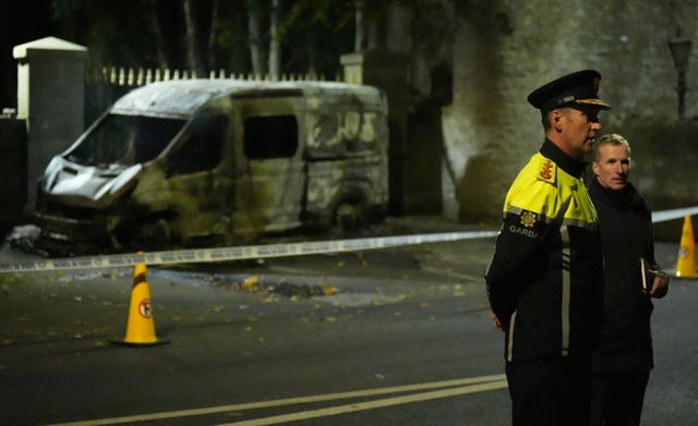 Garda Commissioner Justin Kelly visiting the scene near the Citywest Hotel