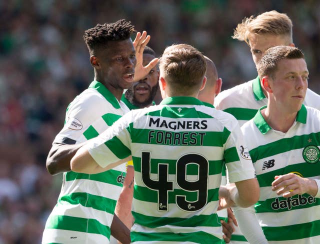 Vakoun Bayo had reason to celebrate after scoring twice for Celtic