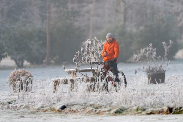 Heavy frost on the ground at the Sandringham Estate in Norfolk