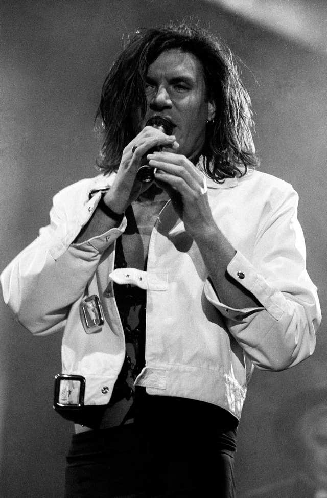 Duran Duran singer Simon Le Bon on stage