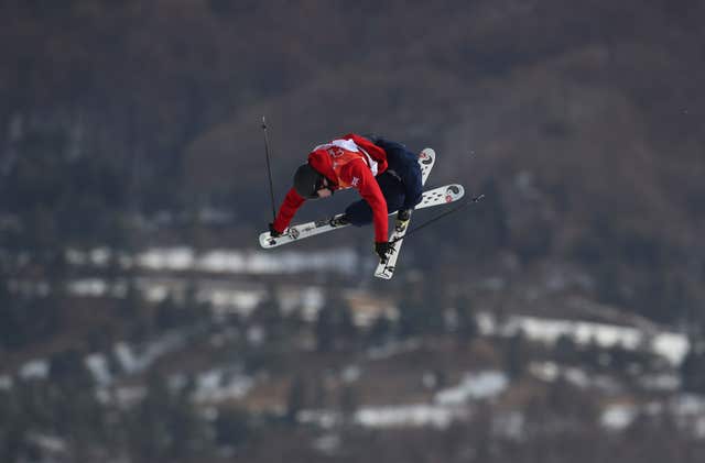 James Woods on one of his runs in the men's ski slopestyle where he just missed out on a bronze medal 