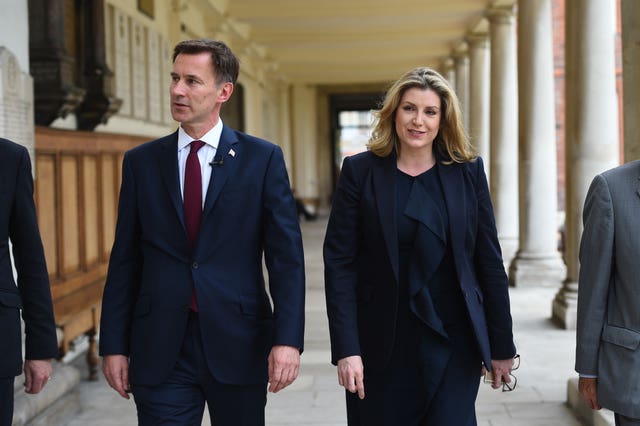 Jeremy Hunt with Defence Secretary Penny Mordaunt