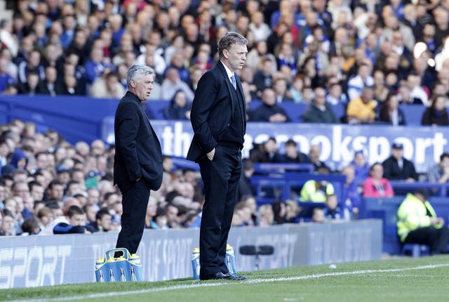 One of the last images of Ancelotti's reign, the Italian was sacked in the corridor at Goodison Park 