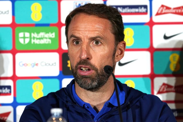 England head coach Gareth Southgate during the press conference at San Siro