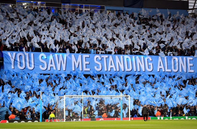 Manchester City fans have yet to fully embrace the Champions League
