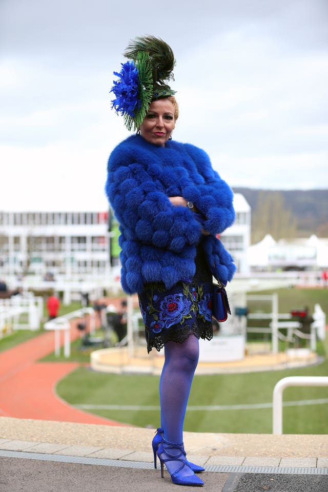 Viv Jenna during Ladies Day of the 2019 Cheltenham Festival at Cheltenham Racecourse.