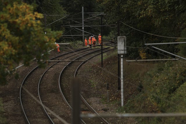 Wind damage to railway