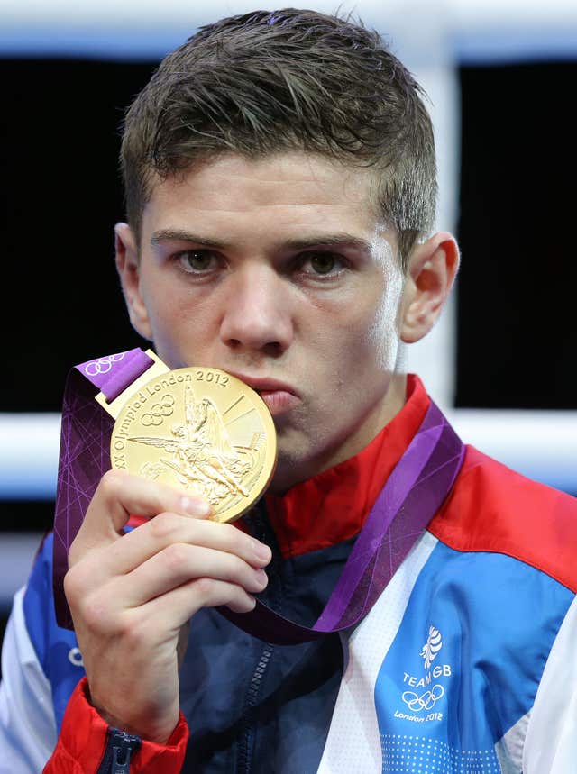 Luke Campbell celebrates his gold medal success at London 2012