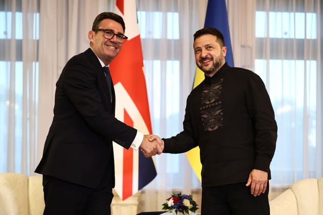 Andy Burnham with Volodymyr Zelensky