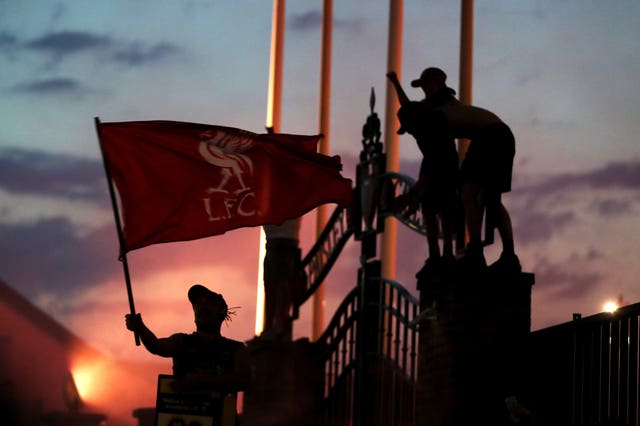 Liverpool fans outside Anfield