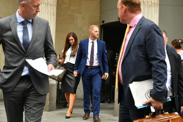 Stokes, centre, was found not guilty of affray by a jury at Bristol Crown Court in 2018