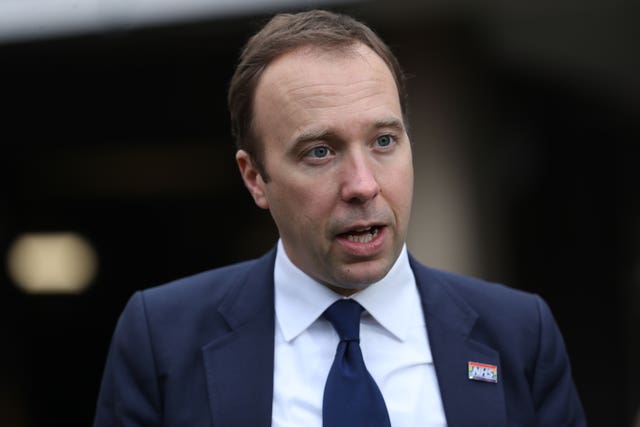 Health Secretary Matt Hancock