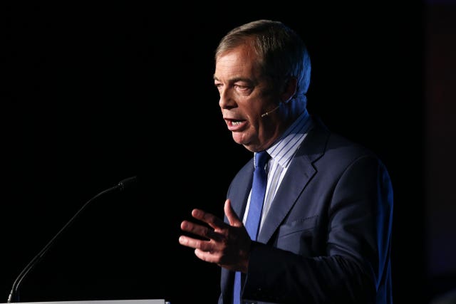 Leader of the Brexit Party Nigel Farage accused Mr Johnson of putting 'lipstick on the pig' of his predecessor's deal (Jonathan Brady/PA)Brexit