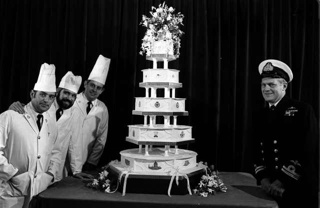 Charles and Diana's wedding cake made by the Royal Navy's Cookery School (PA)