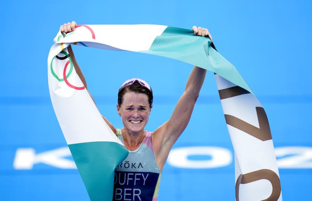 Bermuda’s Flora Duffy celebrates her historic victory