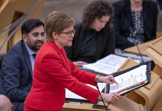First Minister Nicola Sturgeon during First Minster’s Questions