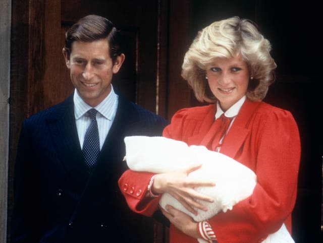The Waleses with newborn Prince Harry