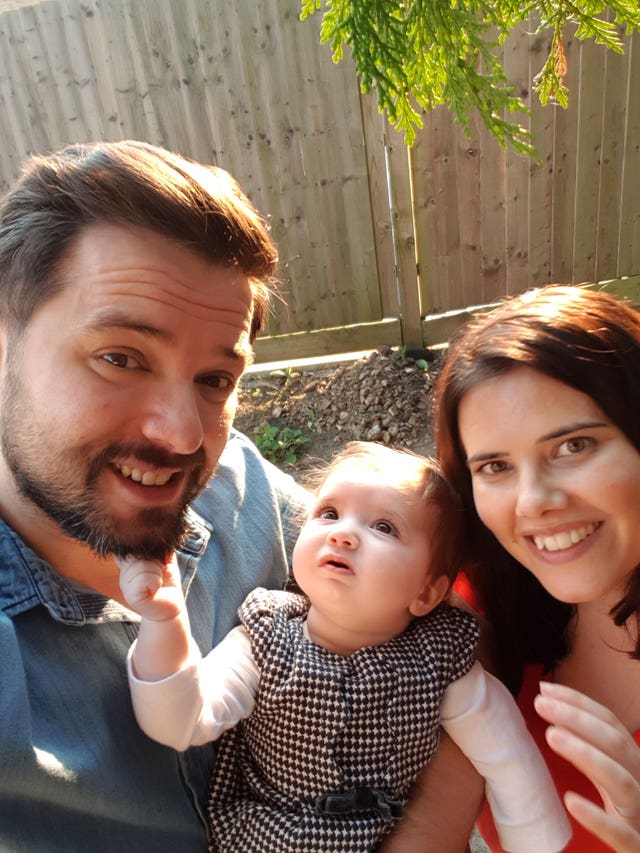 Margarida Cibrao-Roque with her mum Joana Cibrao and dad Paulo Roque