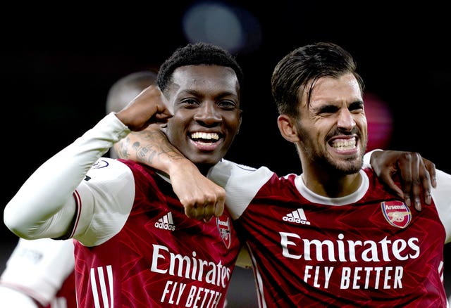 Eddie Nketiah, left, was the match-winner for Arsenal