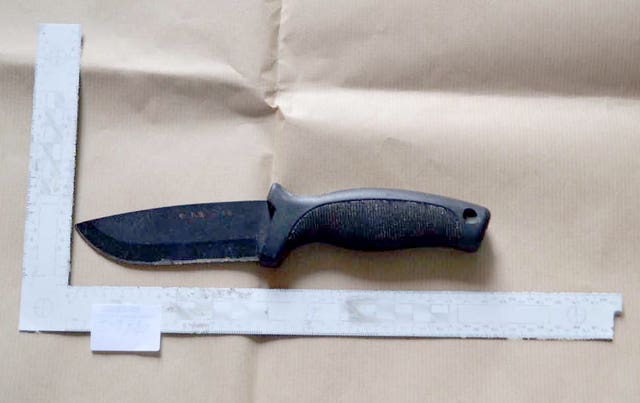 Combat knife found in the home of Sudesh Amman