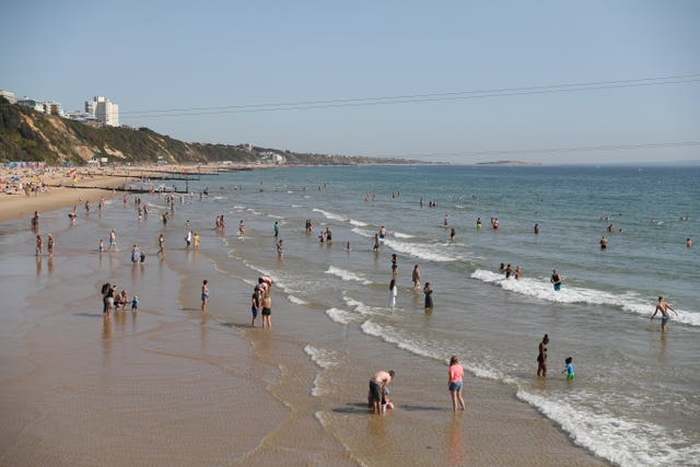 Fun in the sun on Bournemouth beach