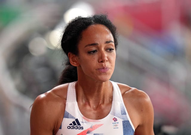 Great Britain’s Katarina Johnson-Thompson was distraught after the race