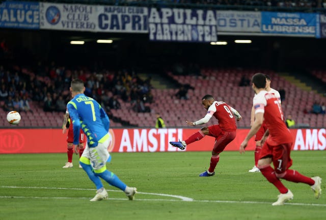 Alexandre Lacazette's free-kick sealed a victory for the Gunners in Naples.