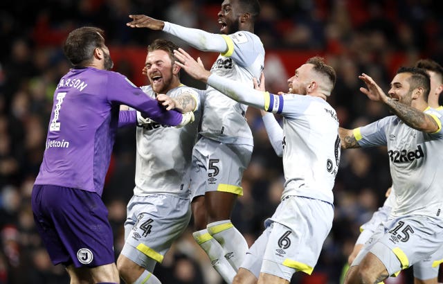 Derby celebrate their cup triumph