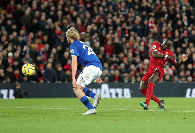 Sadio Mane scores his side’s fourth goal