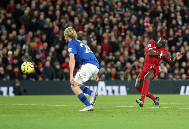 Sadio Mane scores his side’s fourth goal