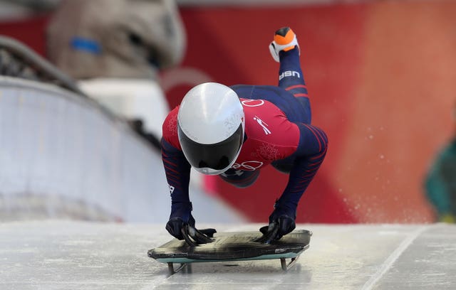 USA’s Kendall Wesenberg during the Women’s Skeleton practice on day three of the PyeongChang Games (AP)